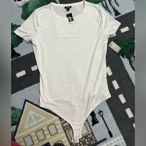 White express thong body suit size Large - short sleeve